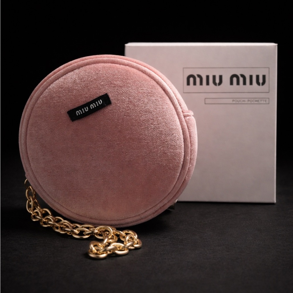 Miu Miu Blush Velvet Circle Clutch